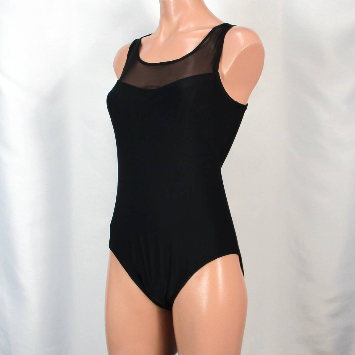 E9229★catalina 水着 ワンピース レディース メッシュ セクシー ハイレグ ツルスベ ブラック 黒 無地 水泳 スイム プール ビーチ 海拍卖