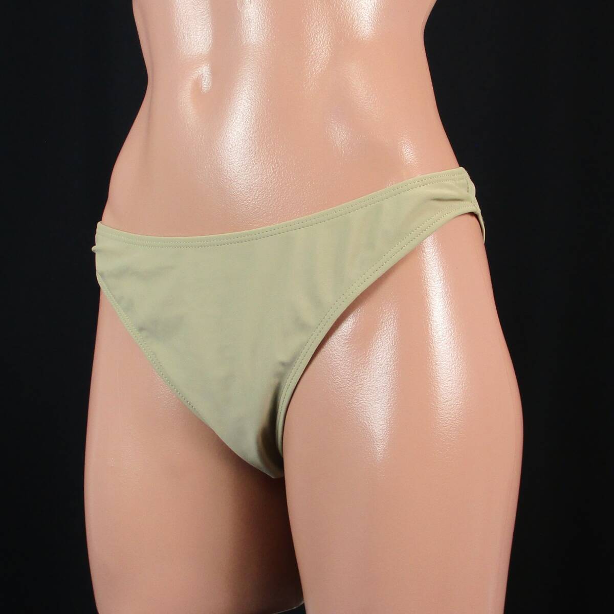 E9386★ハイレグ セクシー 水着 ボトム ビキニ パンツ レディースM ベージュ 無地 スイムショーツ 水泳 スイミング プール ビーチ 海拍卖