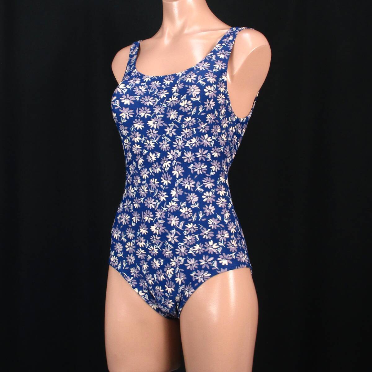 E9540★fullseason 水着 ワンピース レディースL 花柄 ブルー 青 かわいい おしゃれ 日本製 水泳 スイム プール ビーチ 海拍卖