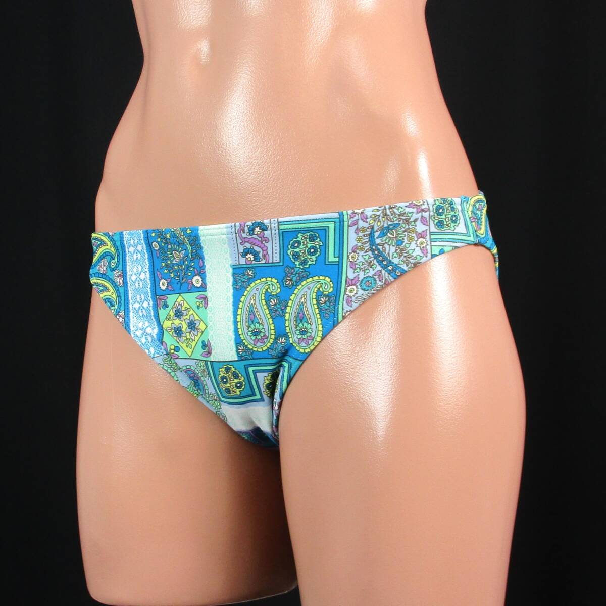 E9692★東レ ペイズリー柄 水着 ボトム ビキニ パンツ レディース 9M ブルー系 スイムショーツ 水泳 スイミング プール ビーチ 海拍卖