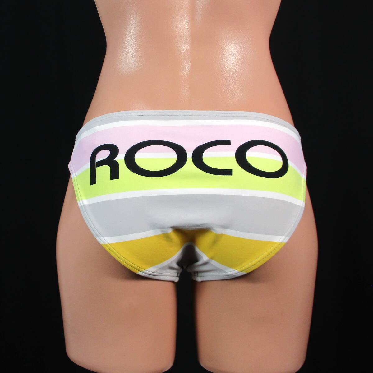 E9693★ボーダー 淡い色 水着 ボトム ビキニ パンツ レディース 9M ピンク グレー スイムショーツ 水泳 プール ビーチ 海拍卖