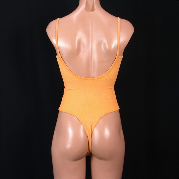E7896★ベルシュカ 水着 ワンピース Tバック ハイレグ セクシー レディース M相当 オレンジ 水泳 スイミング プール ビーチ 海拍卖