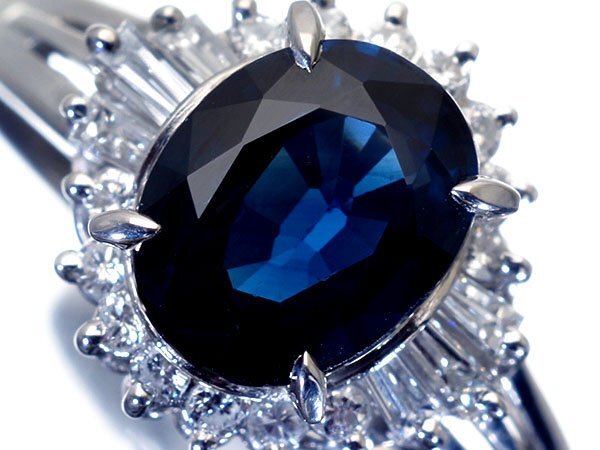 【ジュエリー極】ジュエリーマキ 大粒良質天然ブルーサファイア2.13ct&ダイヤ0.36ct 高級Pt850リング h7925or【送料無料】拍卖