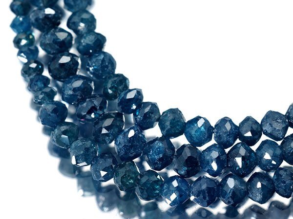 1円~【ジュエリー極】ギラギラ!ビーズカット天然ブルーダイヤモンド42.36ct 高級K18WGクラスプネックレス a2778JitkNWTST【送料無料】拍卖