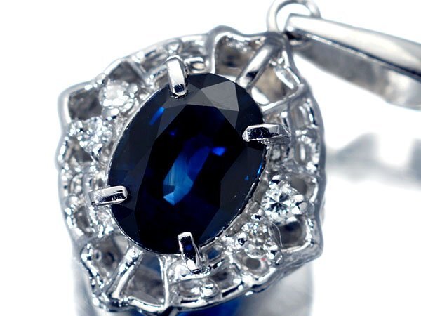 1円~【ジュエリー極】濃厚ブルー!天然ブルーサファイア1.00ct&天然ダイヤモンド0.04ct 高級Pt900ペンダントヘッド a2787ig【送料無料】拍卖