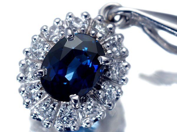 1円~【ジュエリー極】深いブルー!天然ブルーサファイア0.63ct&天然ダイヤモンド0.15ct 高級Pt900ペンダントヘッド a2784ir【送料無料】拍卖
