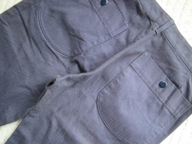 BAMBOO SHOOTSバンブーシュートHBTヘリンボーンツイルNAVY ベイカーパンツ紺ネイビーワークチノ日本製拍卖