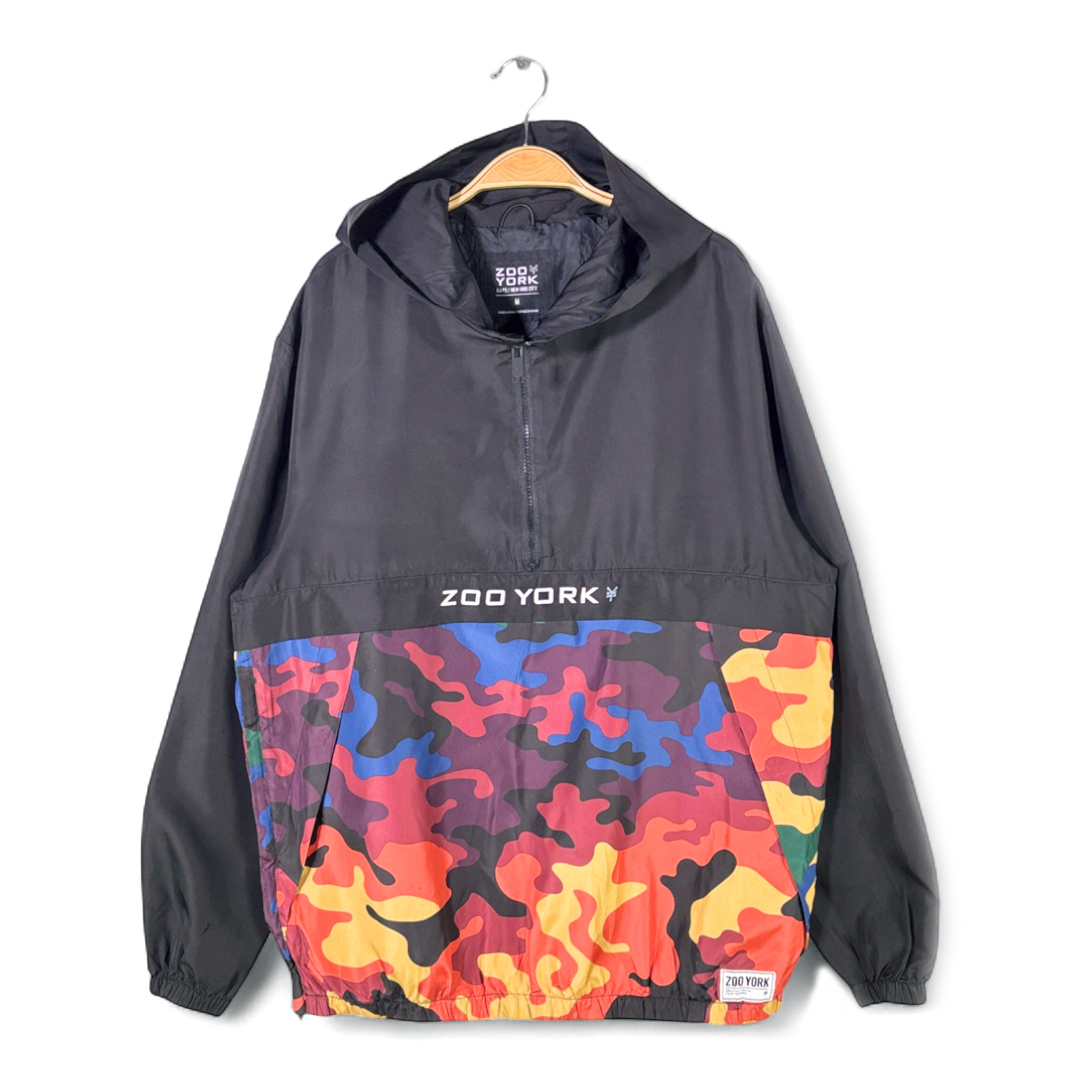 【送料無料】ズーヨーク カラフル迷彩 ナイロンジャケット プルオーバー ZOO YORK サイズM 古着 @DZ9034拍卖