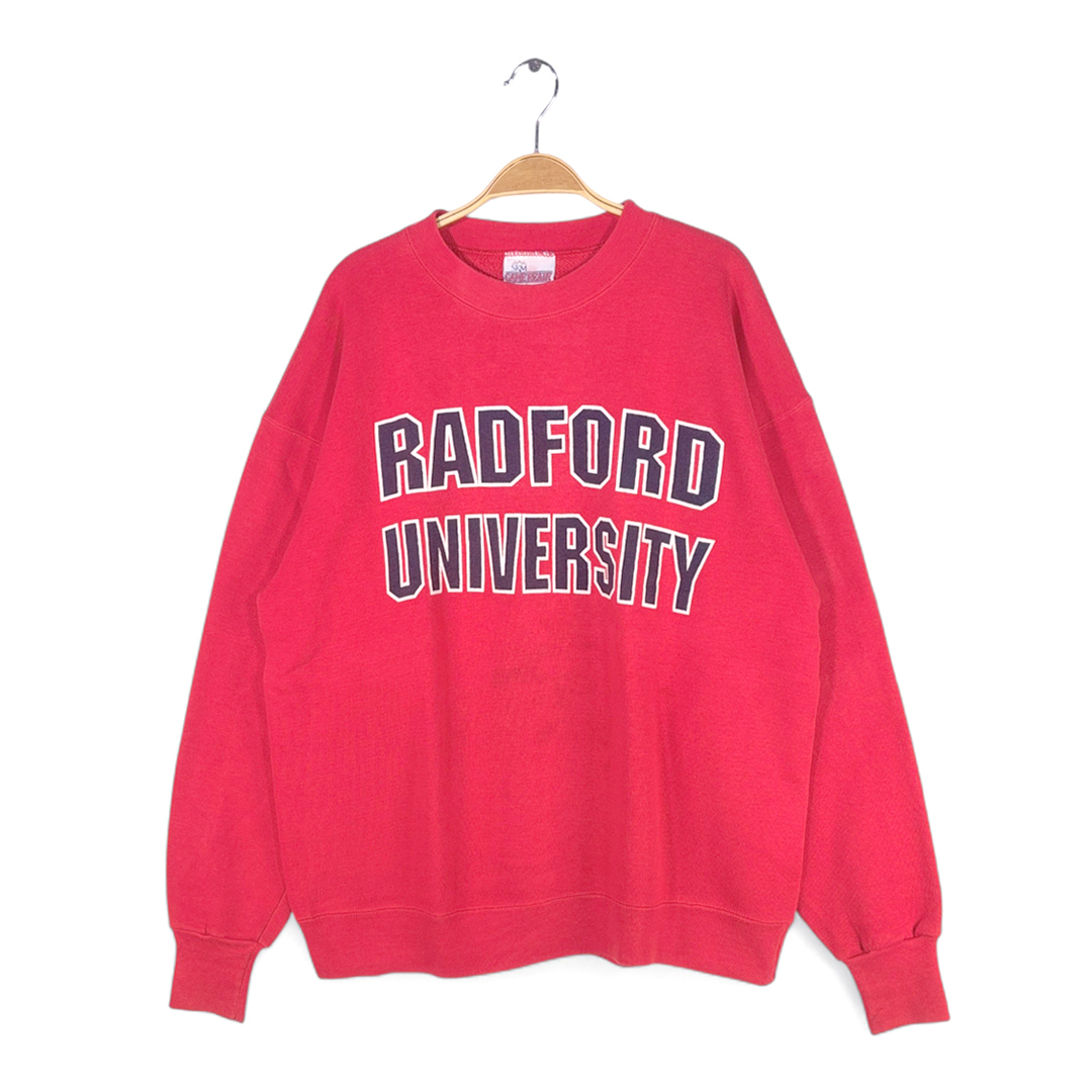 【送料無料】80s ラドフォード大学 USA製 ヴィンテージスウェット カレッジ 大きいサイズ 赤 RADFORD UNIVERSITY サイズXL 古着 @CF9011拍卖