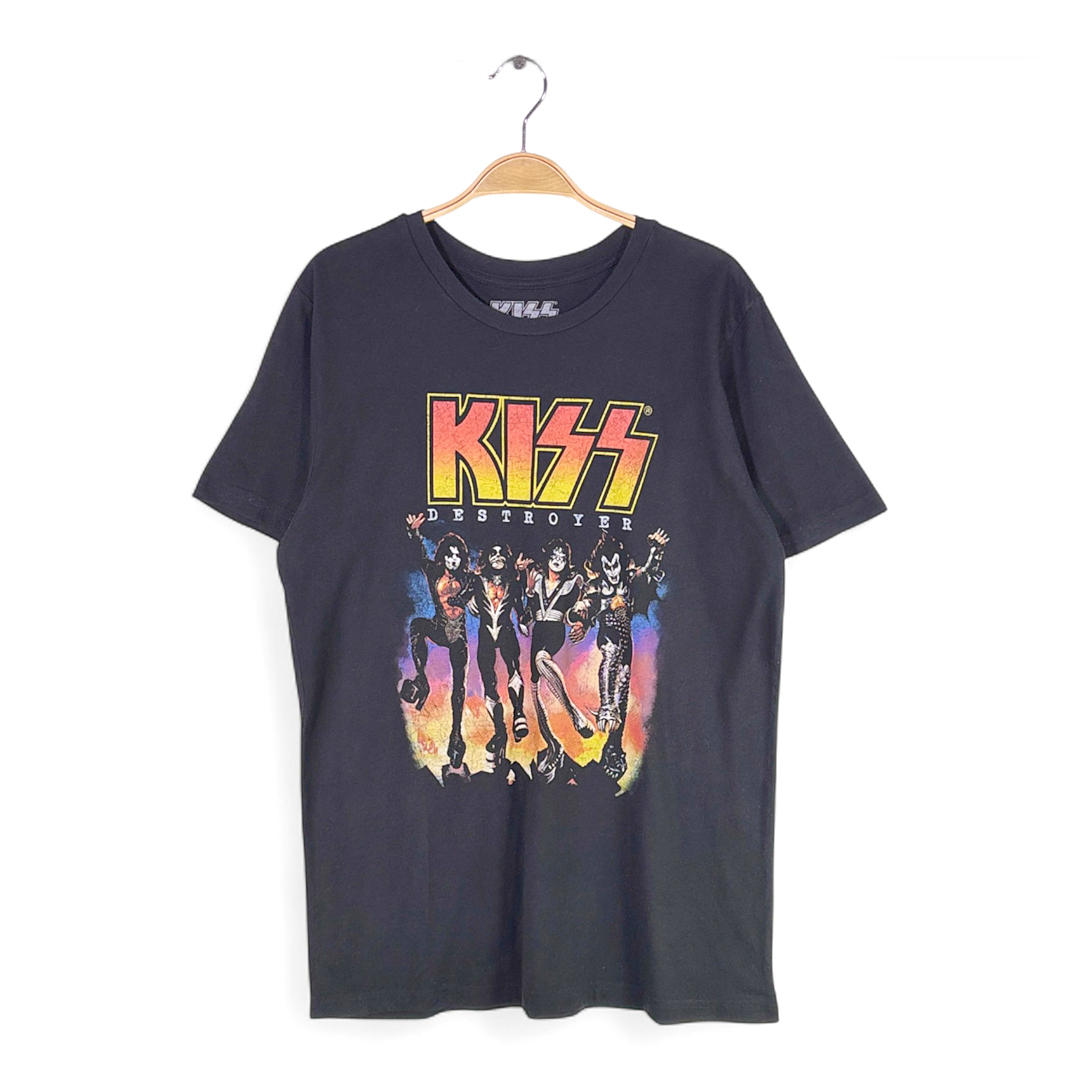 【送料無料】キッス ロックTシャツ バンドT デストロイヤー 地獄の軍団 ブラック KISS DESTROYER メンズL 古着 @AA9015拍卖