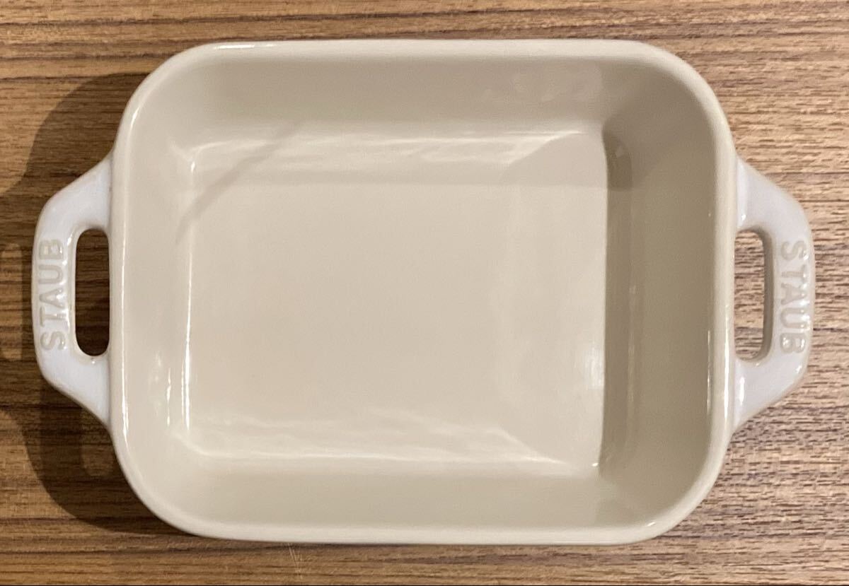 再↓人気★STAUBストウブ★セラミック レクタンギュラーディッシュ 14cm アイボリー 国内正規品 ヴィンテージカラー拍卖