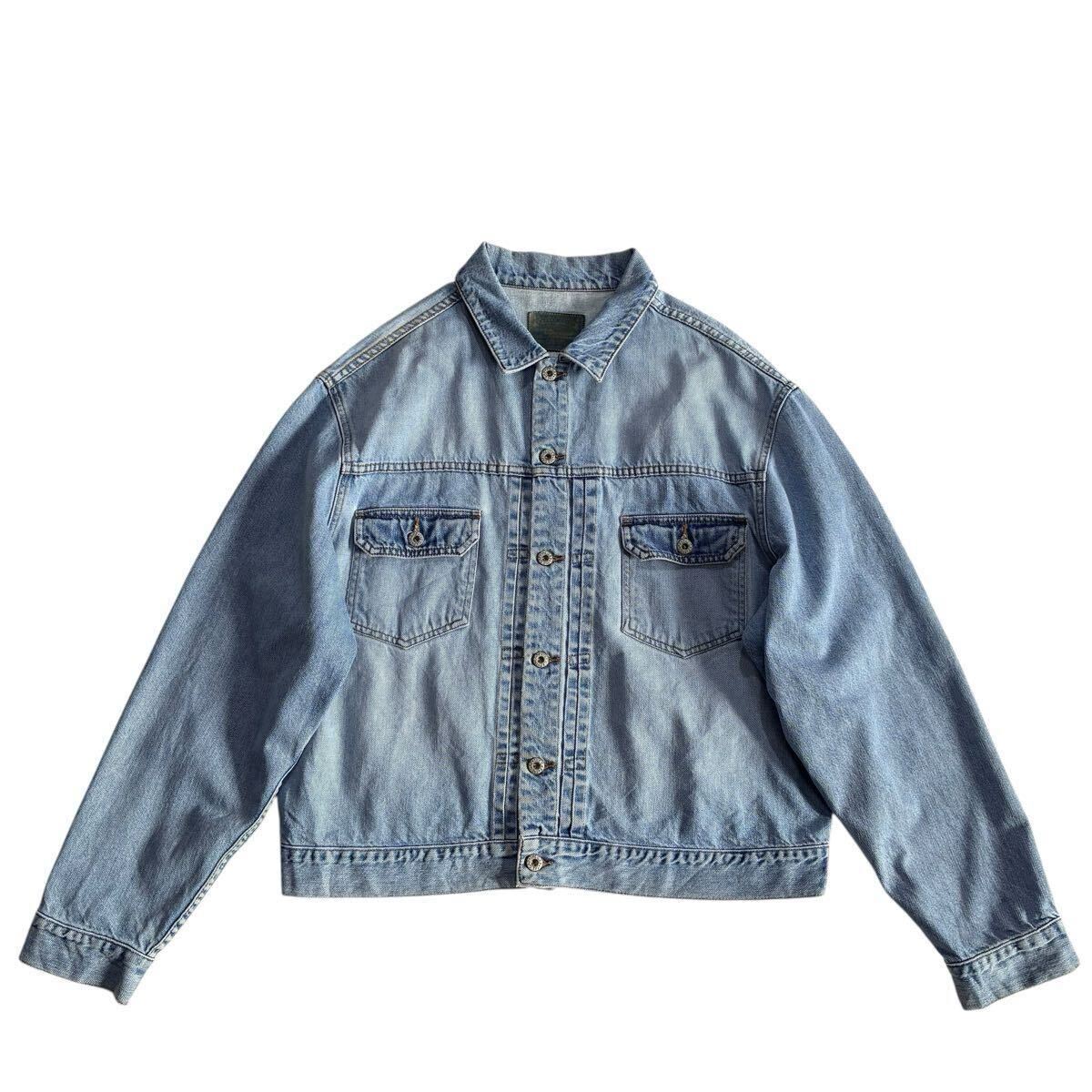 ビッグサイズ♪良好 90s GAP 2nd デニムジャケット L ビンテージ ドーナツボタン セカンド 507XX トラッカージャケット OLDGAP拍卖