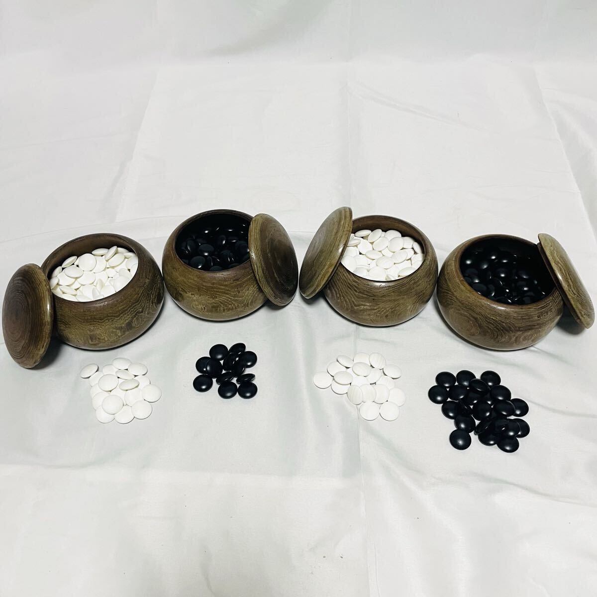 送料無料!蛤碁石 那智黒 碁石 2セット 囲碁道具拍卖