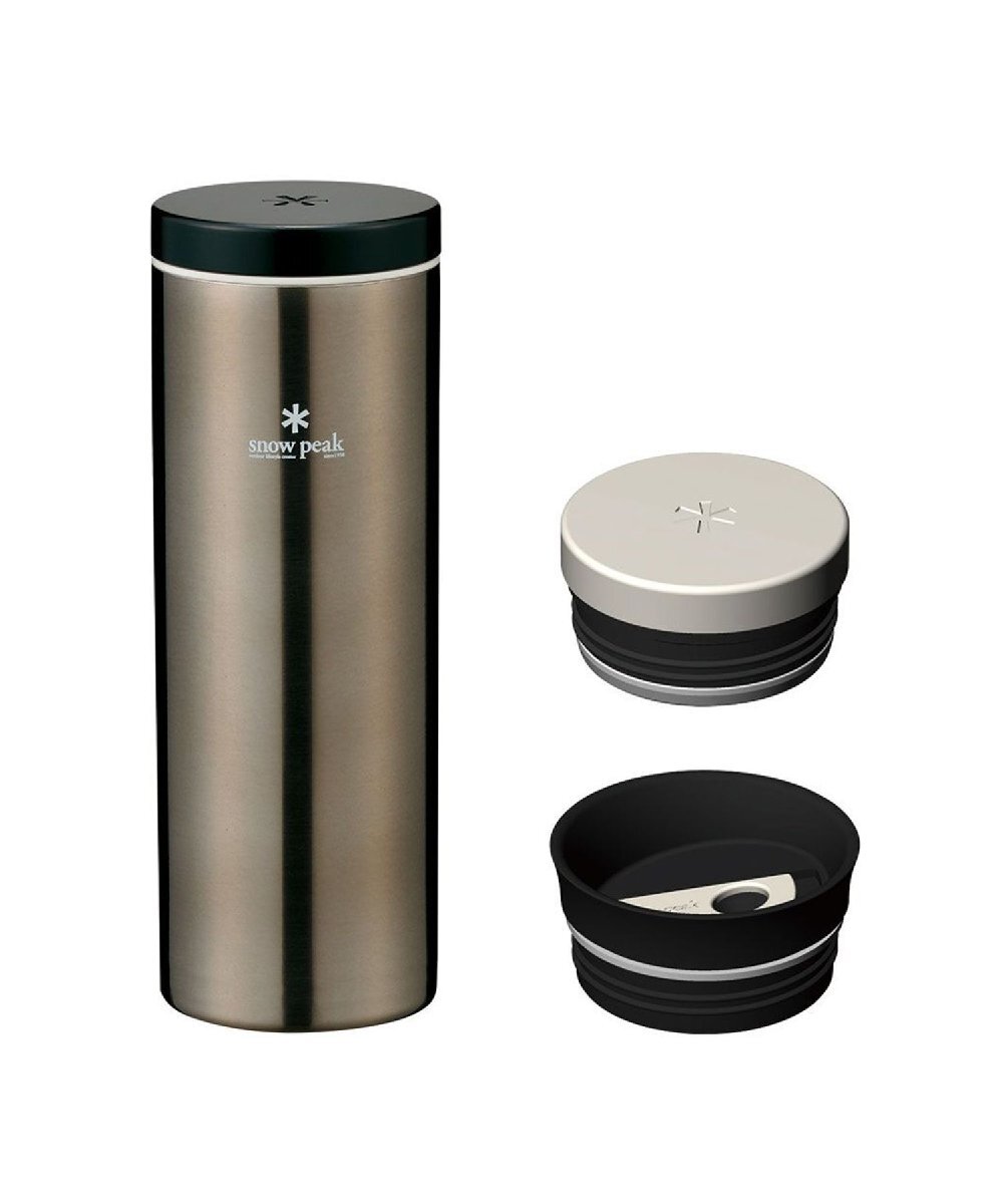 未使用品 スノーピーク|snow peak 保温・保冷対応 魔法瓶 システムボトル500 ダークシルバー拍卖