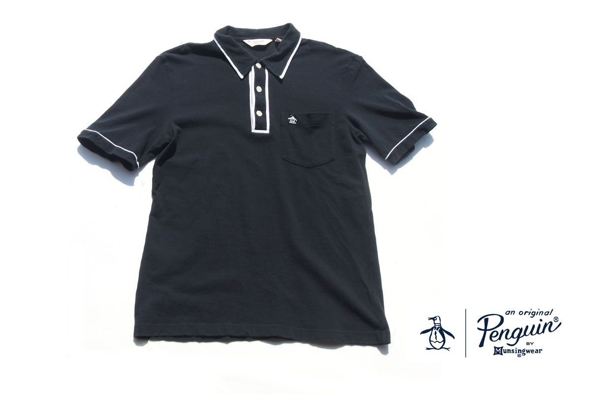 送料無料★【中古】マンシングウェア|Munsingwear|Penguin|パイピング半袖ポロシャツ|メンズゴルフウェア|ビンテージ|M拍卖