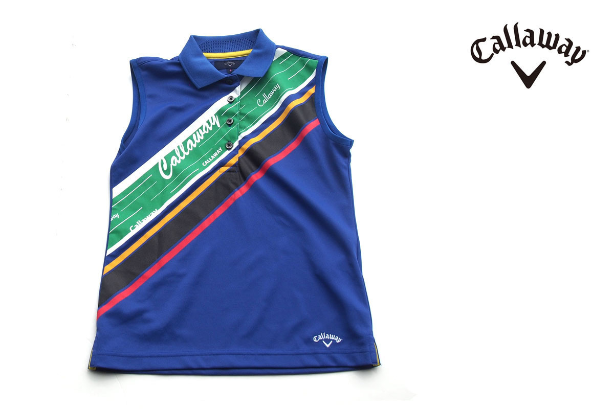 送料無料★【中古】キャロウェイ|Callaway|ノースリーブポロシャツ|レディースゴルフウェア|S拍卖
