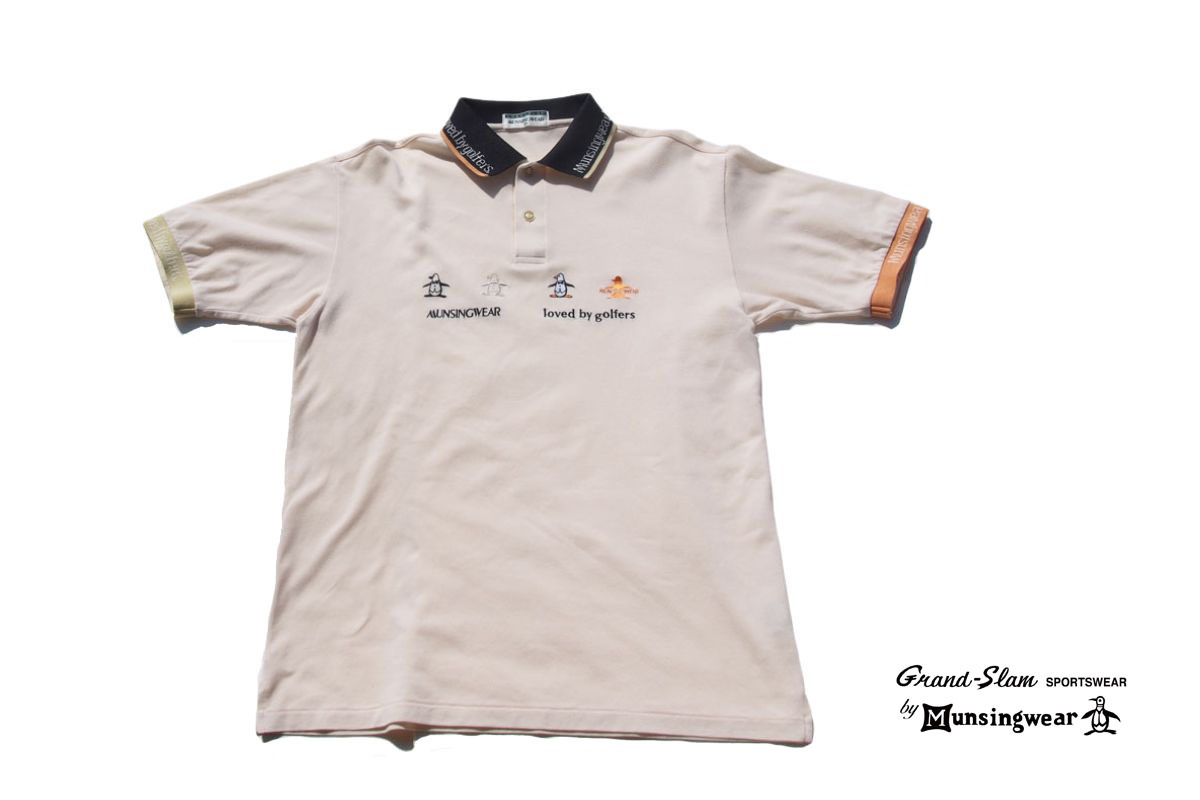 送料無料★【中古】マンシングウェア|Munsingwear|リトルピート刺繍入り半袖ポロシャツ|メンズゴルフウェア|Gland Slam|SA拍卖