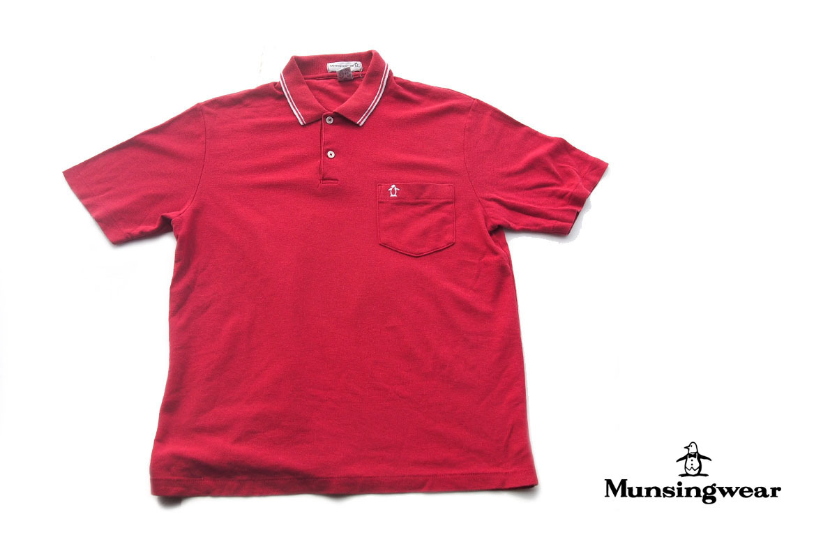 送料無料★【中古】マンシングウェア|Munsingwear|半袖ポロシャツ|ビンテージ|Made in USA|メンズゴルフウェア|M拍卖