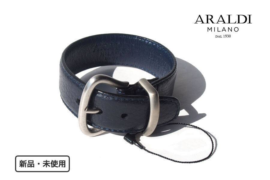 送料無料★新品|未使用|アラルディ|ARALDI 1930|グレインレザーブレスレット拍卖