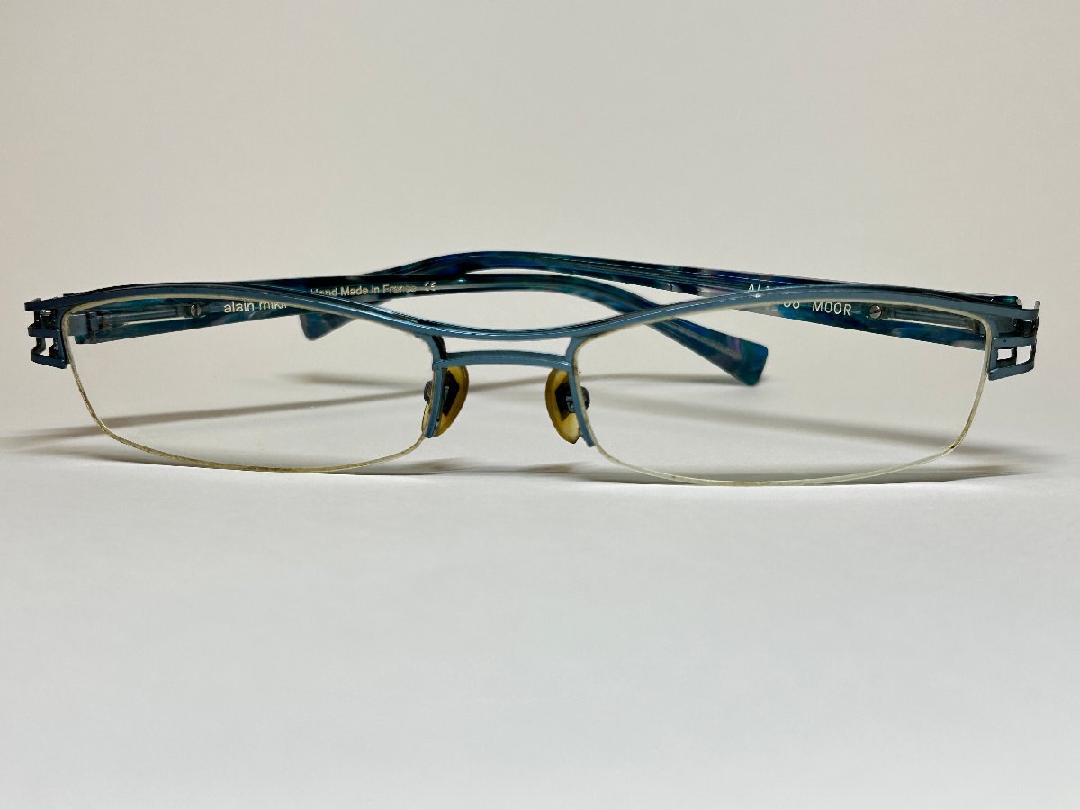 【東京都忘れ物市】アランミクリ(alain mikli) メガネフレーム ブルー/ハーフリム AL1106 MOOR   etc307拍卖