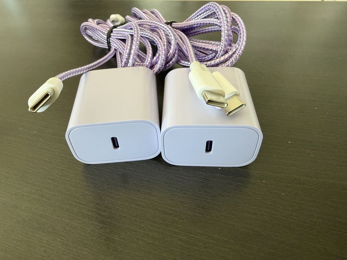 iPhone、充電器アダプター、電源アダプタ、2個セット、Cタイプ、ケーブル、USB、送料無料拍卖