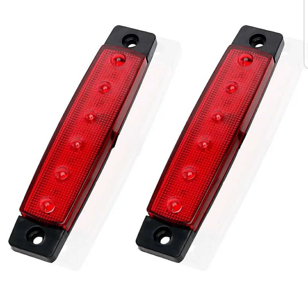 汎用 12v led サイドマーカー リフレクター レッド 二個セット バックフォグ 拍卖