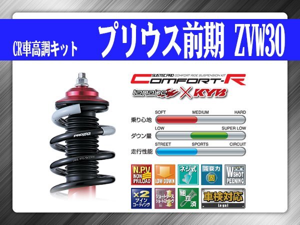 タナベ CR車高調キット プリウス前期 ZVW30 トヨタ TOYOTA SUSTECPRO CRZVW30K KYBコラボ拍卖