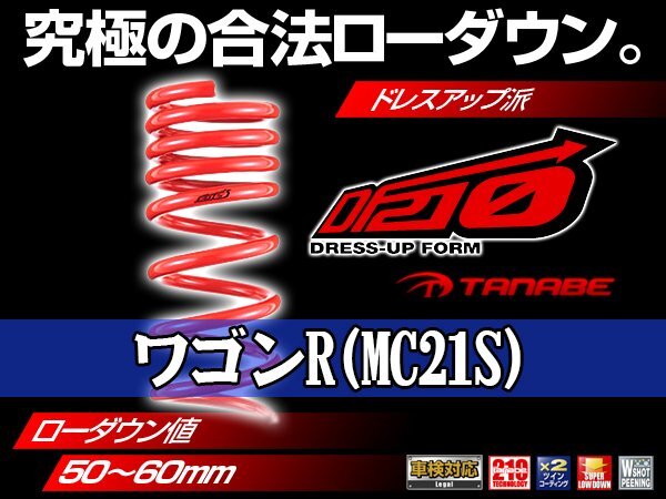タナベ ダウンサス ワゴンR 2WD専用 MC21S/MC11S/MC21S/MC12S/MC22S 【H10/10~H14/8】 DF210 スズキ SUZUKI SUSTEC MC21SDK拍卖