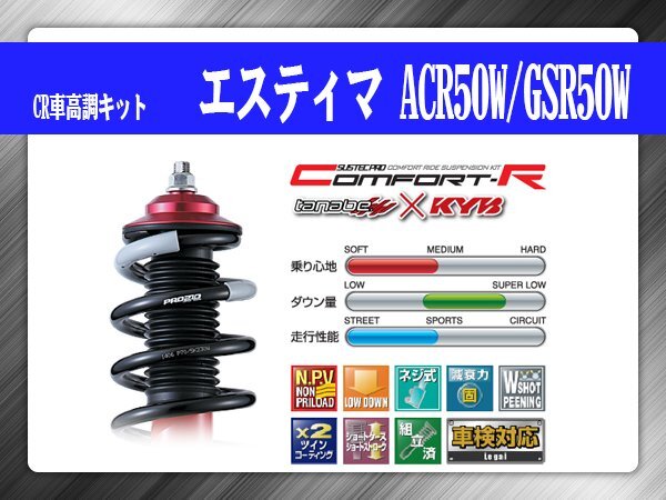 タナベ CR車高調キット エスティマ ACR50W/GSR50W トヨタ TOYOTA SUSTECPRO CRCR50WK KYBコラボ拍卖