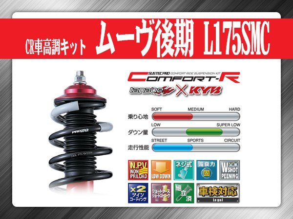 タナベ CR車高調キット ムーヴ後期 L175SMC ダイハツ DAIHATSU SUSTECPRO CRL175SMCK KYBコラボ拍卖