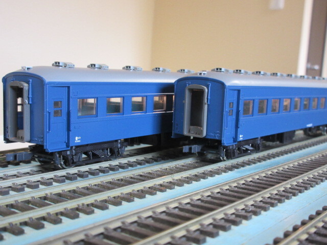 オハ35 (座席車) ブルー 2両セット HOゲージ (プラ製・KATO製)室内灯装着済・未走行車拍卖