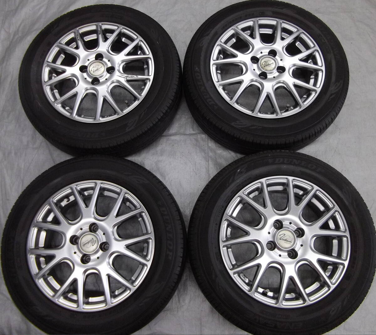 ★●2510-126LL Verthandi 5.5J 15in +43 PCD100 EC203 185/65R15 4本セット ノート ティーダ ウィングロード デミオ拍卖
