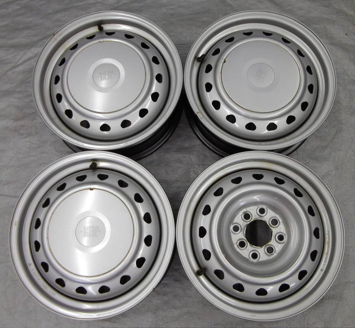 ★●2510-17LL JECT マルチスチール 鉄ホイール 5.5J 15in +40 PCD100/114.3 4本set アクア ヴィッツ キューブ マーチ デミオ フィット等拍卖