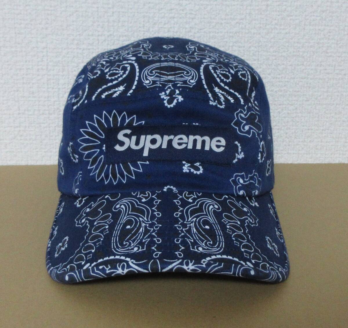 美中古 Supreme 21SS Bandana Camp Cap Navy シュプリーム バンダナキャンプキャップ ネイビー 紺 ペイズリー paisley 2021拍卖