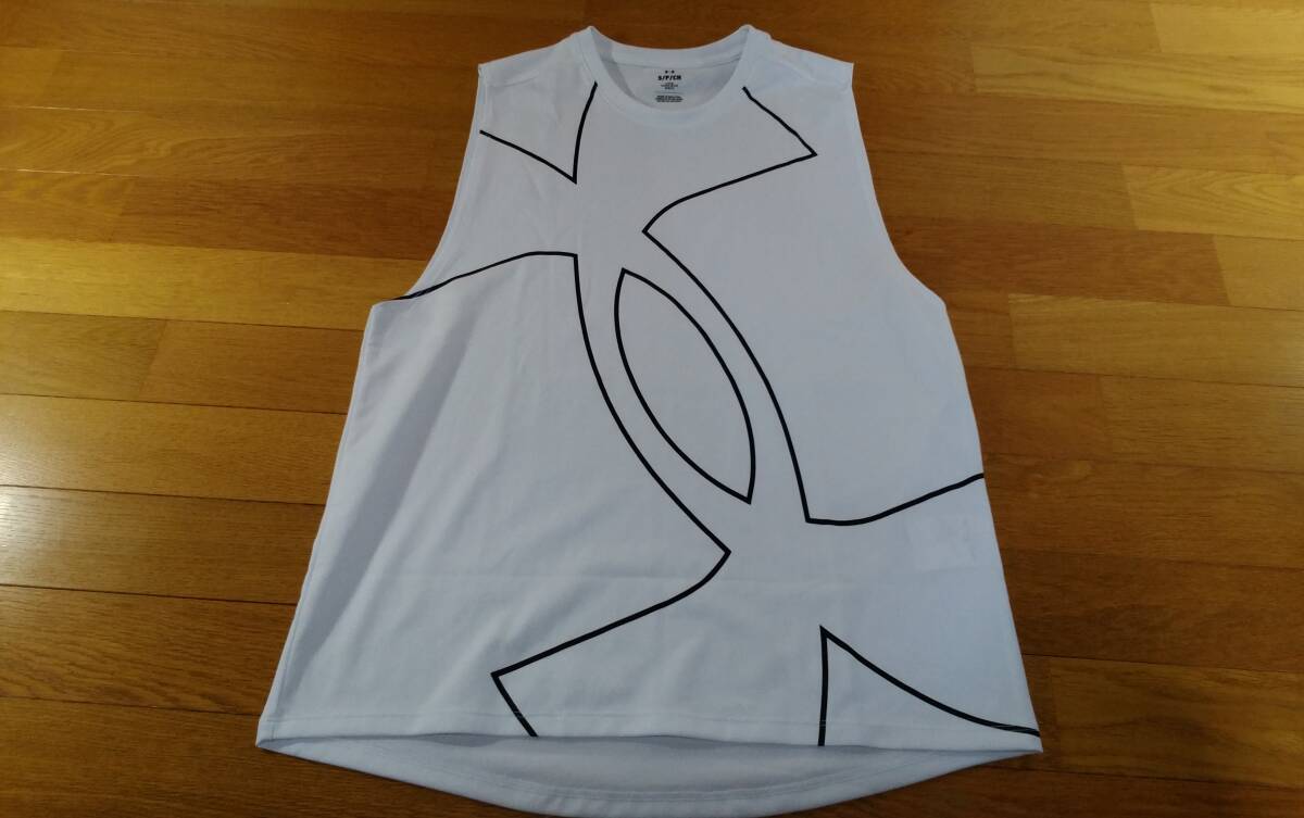 UNDER ARMOUR アンダーアーマー ノースリーブシャツ タンクトップ スリーブレス プラシャツ トレーニング SIZE:S 白 黒 送料215円~拍卖