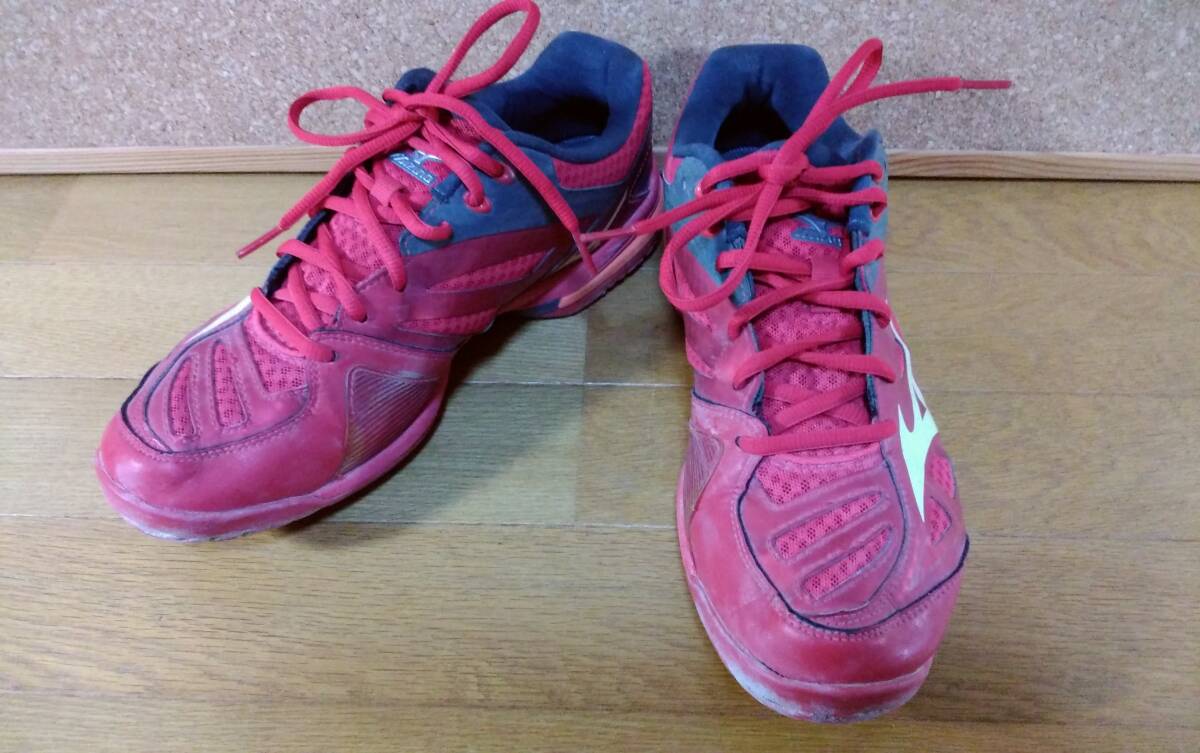 ミズノ MIZUNO テニスシューズ ウエーブエクシードOC WAVE EXCEED OC 26.5cm 赤 送料1000円~拍卖