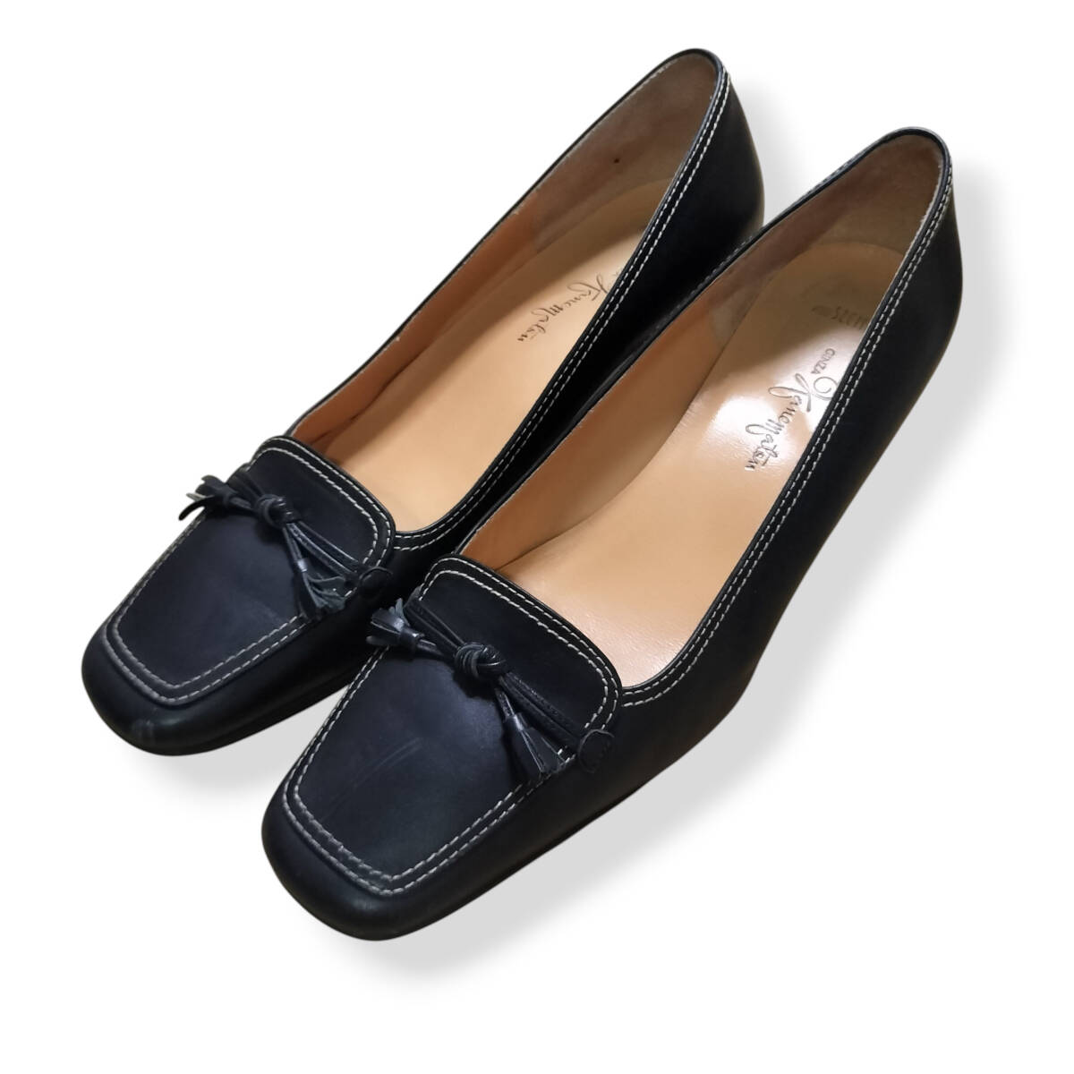 銀座かねまつ ギンザカネマツ GinzaKanematsu パンプス レザー 24cm バレエシューズ ヒール拍卖