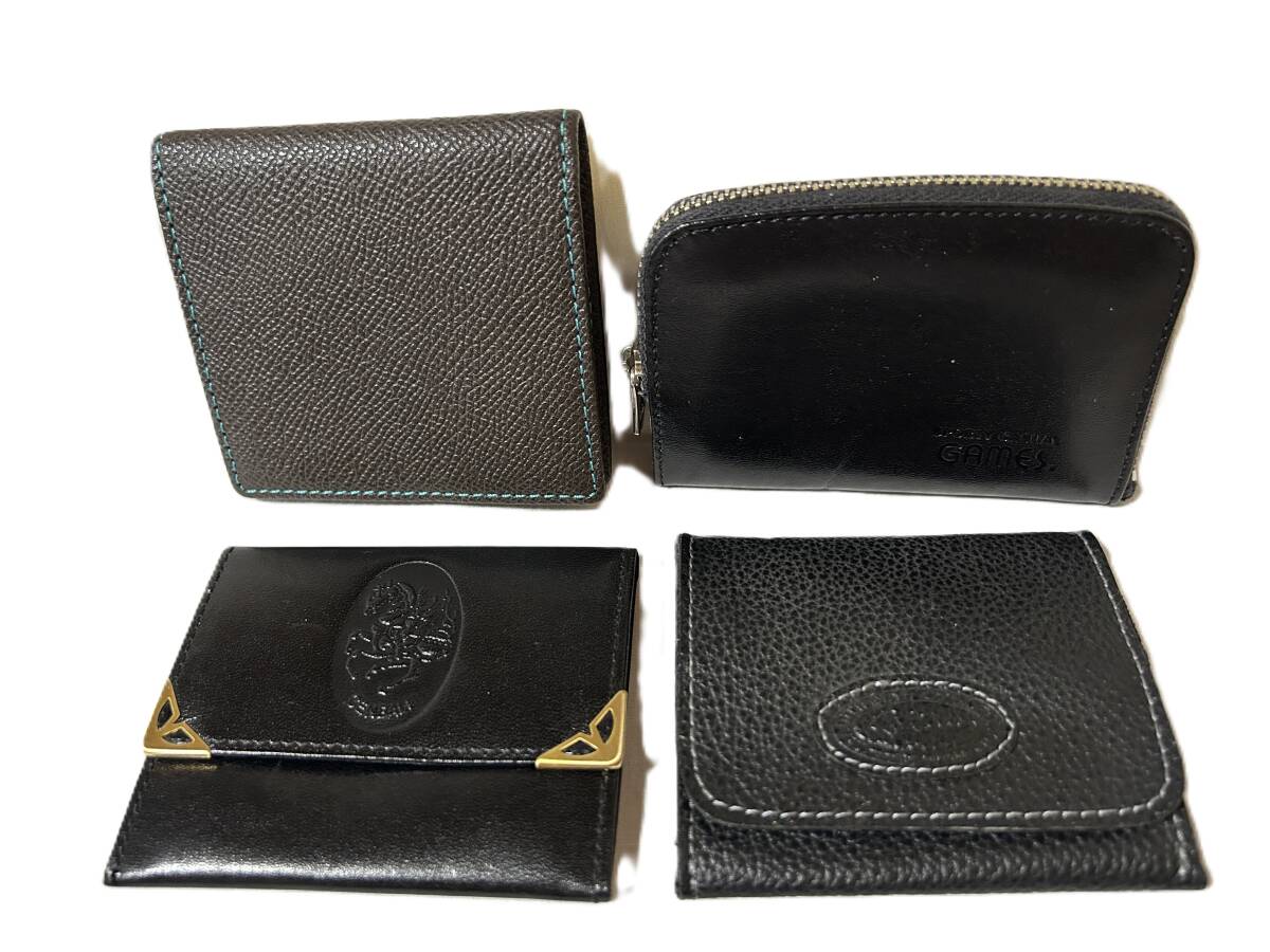 ①【未使用】本革 小銭入れ 4点まとめ レザー コインパース コインケース拍卖