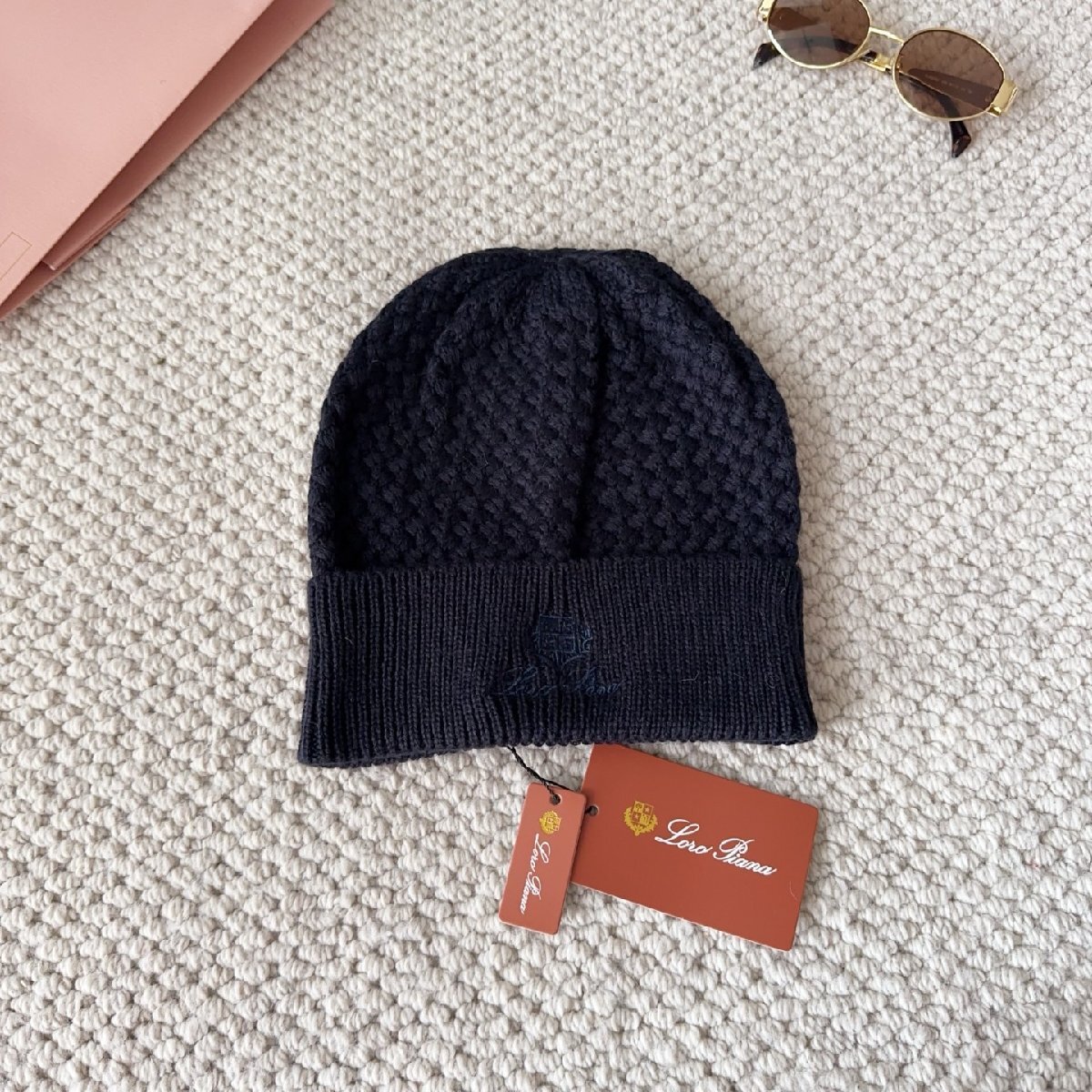 ロロピアーナ カシミア100% ニット帽 男女兼用拍卖