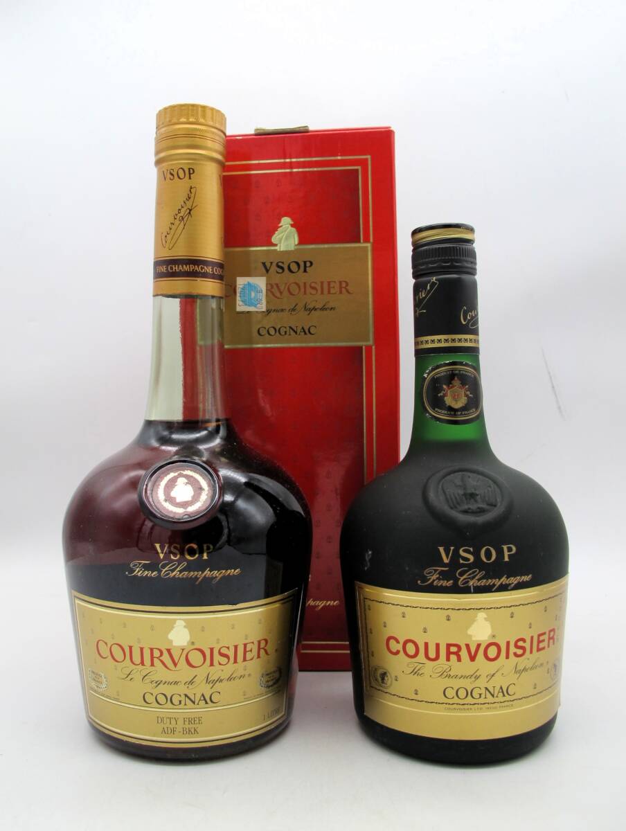 COURVOISIER クルボアジェ VSOP コニャック ブランデー 1000/700ml 40%【未開栓・古酒】2本セット拍卖