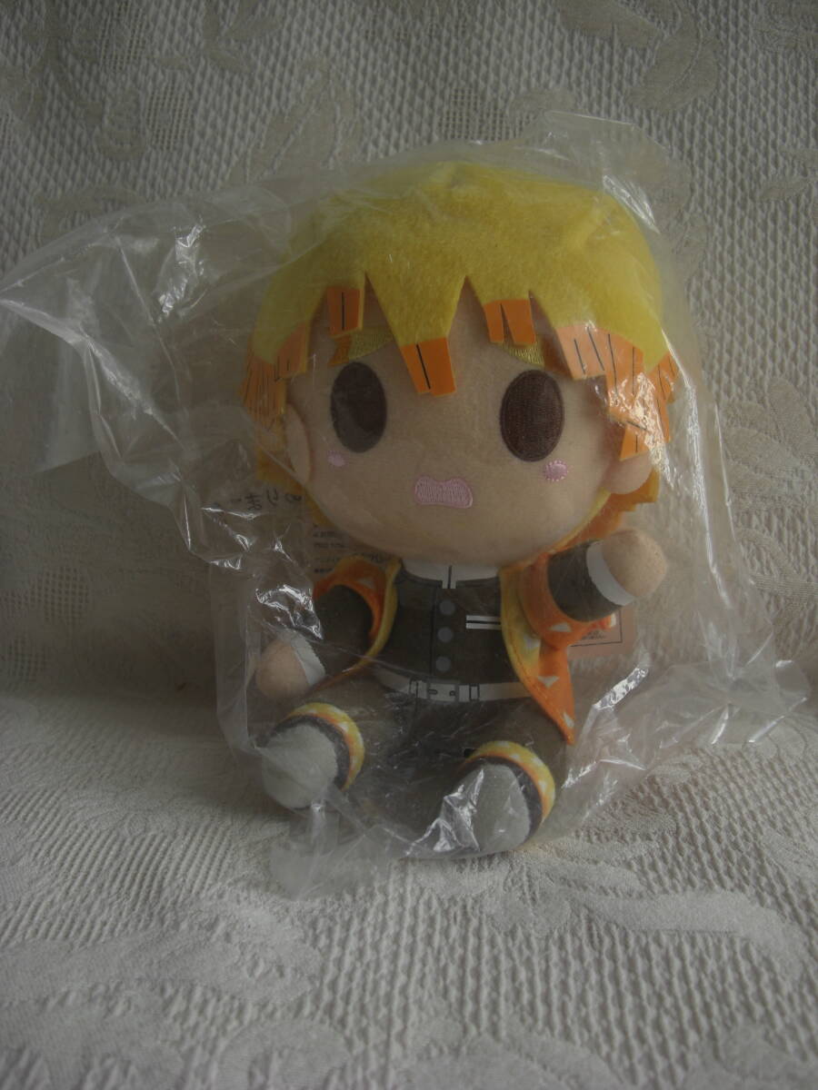 未使用品【鬼滅の刃 我妻善逸 一番くじ ~折れる心と刃で進め~ F賞 ちょこのっこぬいぐるみ】拍卖