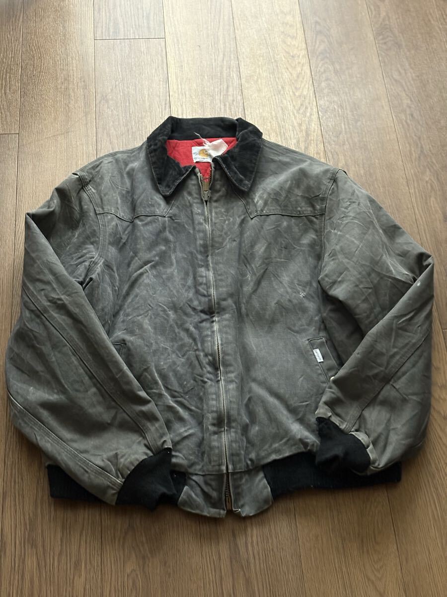 vintage ビンテージ Carhartt サンタフェジャケット USA製 カーハート デトロイト フェード ブラック usa製裏キルティング ダック SANTAFE拍卖