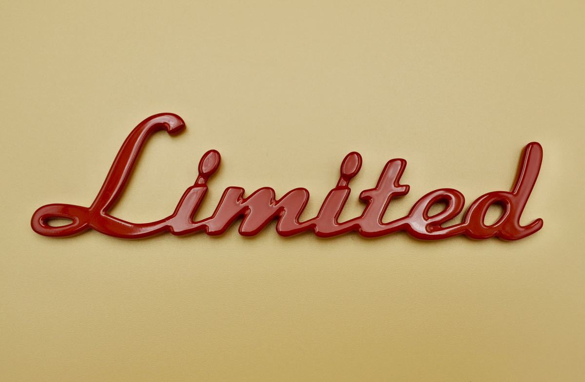 旧車 レストア Limited Handmade Emblem リミテッド レトロ調筆記体オリジナル 手作りエンブレム(レッド)拍卖