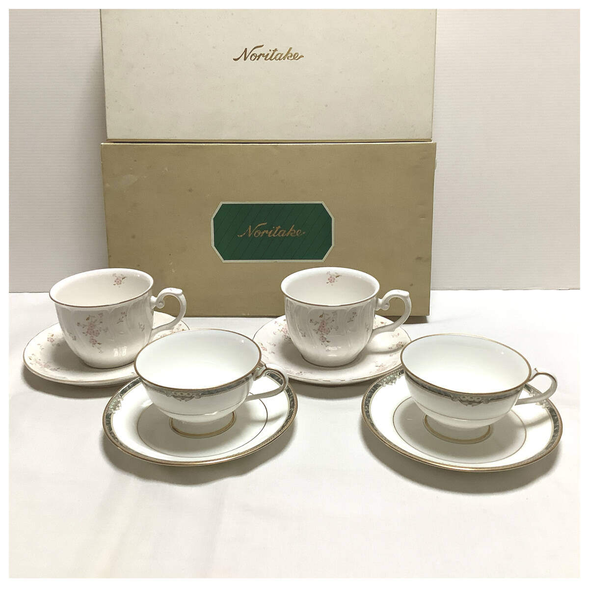 ☆未使用☆ Noritake ノリタケ カップ&ソーサー 2種 4客セット拍卖