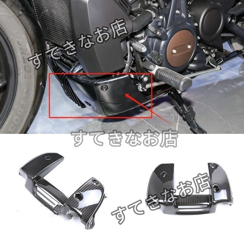 ハーレー Sportster S1250 バイク用カスタムパーツ カーボンファイバー製アンダースポイラーサイドパネル拍卖