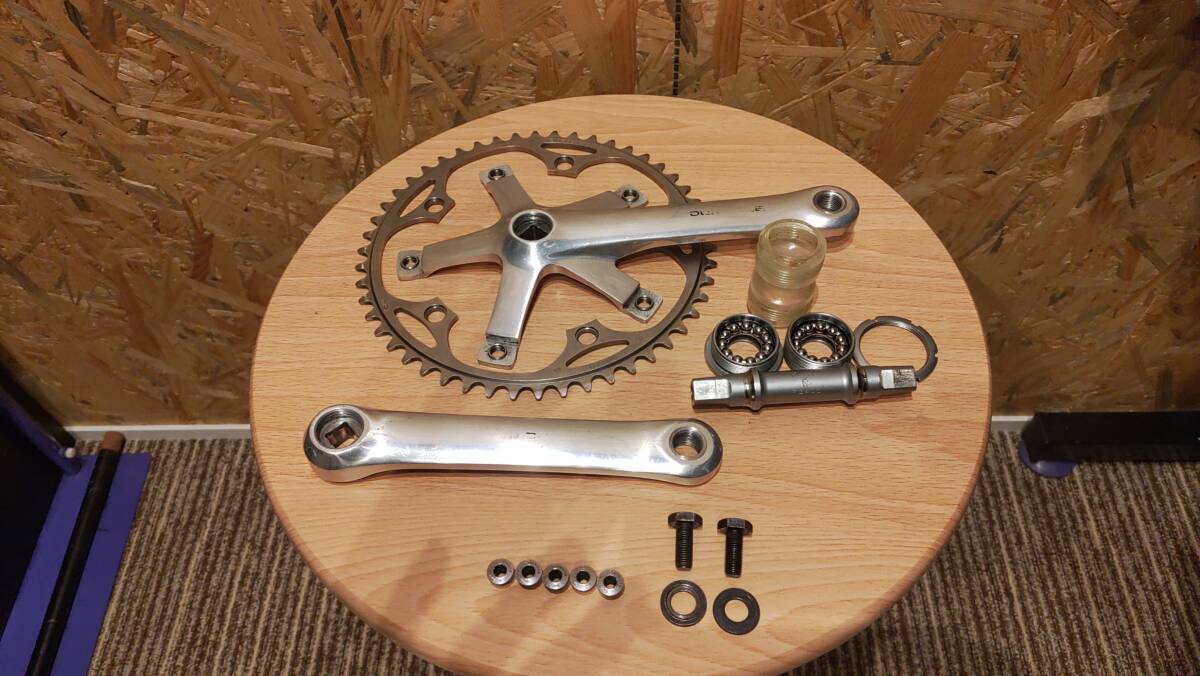 FC-7600 デュラエース クランク&BB&チェーンリングセット 165㎜ USED ピスト 競輪 NJS拍卖