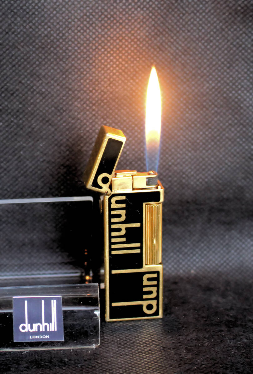 高級ガスライタ- dunhillゴールドロゴ / ブラック拍卖