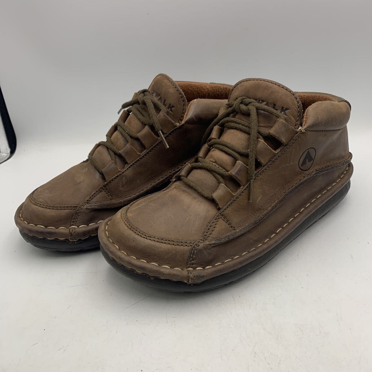 W166 AIR WALK エアーウォーク レディース ウォーキングシューズ US7.5 約 24.5cm ブラウン レザー 本革 メキシコ製拍卖