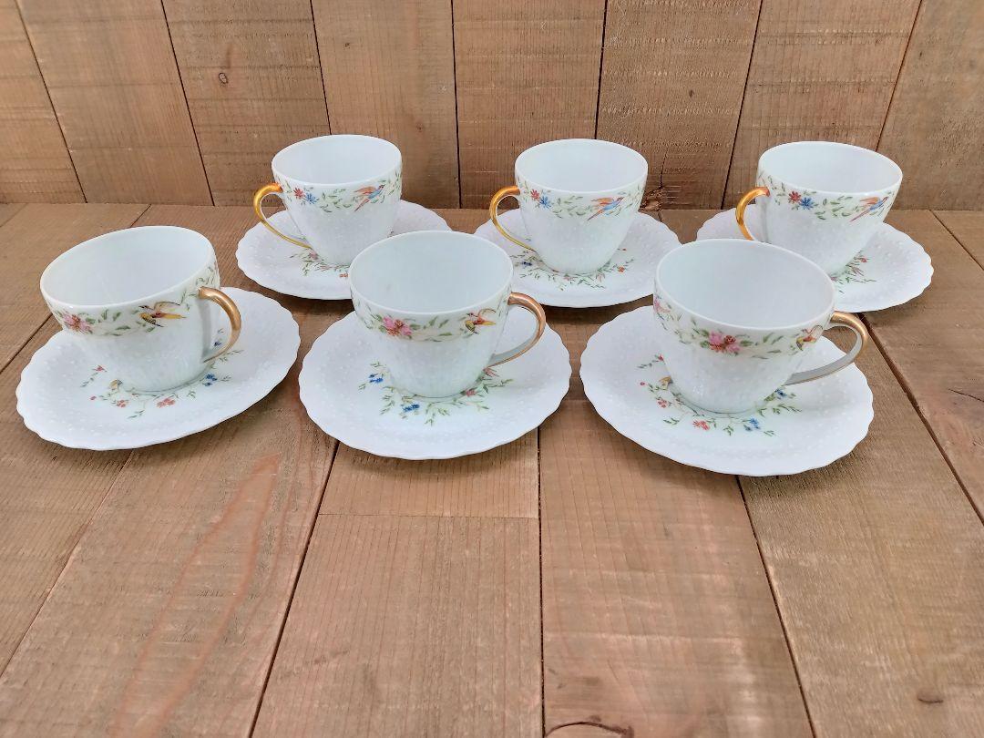 奇跡的に未使用品 仏リモージュ窯 ジョルジュ・ボワイエ カップ&ソーサー6客セット トリアノン 激レア 入手困難 B13436拍卖