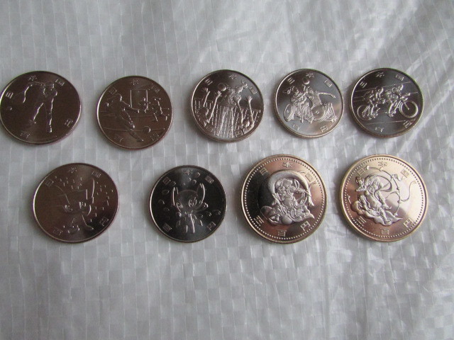 送料無料 未使用 東京 2020 オリンピック パラリンピック 五輪 記念硬貨 百円 7枚 五百円 2枚 四次 全9種 計9枚 風神 雷神 ミライトワ他拍卖
